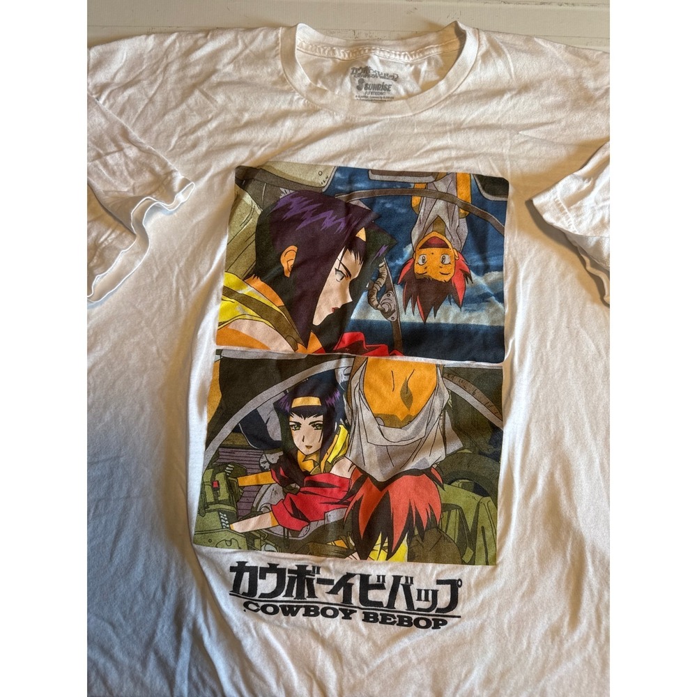 Cowboy Bebop Graphic T-Shirt Mens 3XL White Excellent Faye Valentine Ed Anime